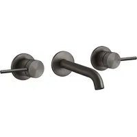 GESSI 316 Cesello 2-Griff-Waschtisch-Wand-Armatur, 127-147mm - Metall schwarz gebürstet
