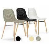 infiniti »NEXT« 4 Legs Designer-Stuhl FGLP27G Silizium-Grau / S102 Schwarz