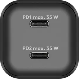 goobay USB-CTM PD GaN Dual-Schnellladegerät Nano 35 W) schwarz
