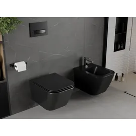 Mexen Madox WC-Becken mit WC-Sitz Schwarz Matt