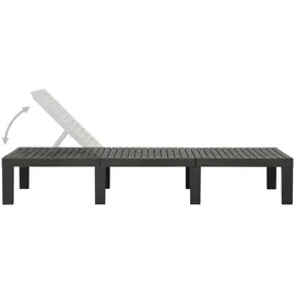 vidaXL Sonnenliege 195 x 65 x 0 cm Grau