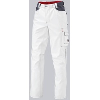 BP Workwear 1788-555-21 Arbeitshose - Gummizug im Rücken - Bundfalten - Normale Passform - Größe: 50s - Farbe: weiß/dunkelgrau