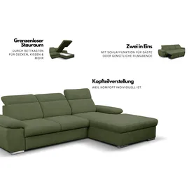 werk2 Eckcouch Polyester 2-Sitzer Grün
