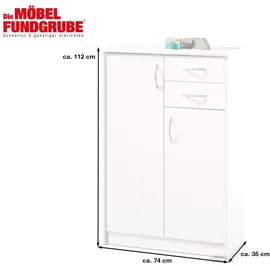 Die Möbelfundgrube Kommode 74 x 112 x 35 cm Weiß