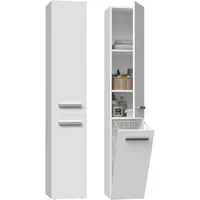 Topeshop NEL IV Badezimmerschrank 31 x 174 x 30 cm Weiß