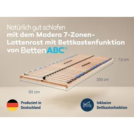 Betten-ABC MaDeRa 7-Zonen-Lattenrost mit Bettkastenfunktion 90 x 200 cm
