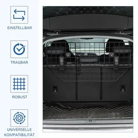 PawHut Hundegitter Auto verstellbar Schwarz 90-120 x 40,5 cm