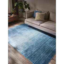 benuta pop Teppich Blau, 200x300 cm - Moderner Kurzflor-Teppich für Wohnzimmer