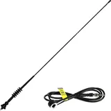 Alca alca® Autoantenne Dachantenne universal 80cm extra lang Radio AM/FM Fiberglas flexibel - Neigung einstellbar 180°