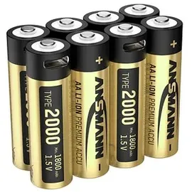Ansmann 1312-0039 Mignon (AA)-Akku Lithium 1800 mAh 1.5 V 8 St.