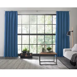 Vorhang WIRTH "Dim out" Gr. 2, blau, B:145cm H:180cm, Polyester, Gardinen