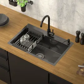 ML-Design Spülbecken Edelstahl 68 x 45 cm Anthrazit
