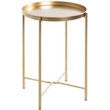 Haku-Möbel HAKU Möbel Beistelltisch Gold, Metall - Maße: H 50 cm x Ø 39 cm, Style: Art Deco