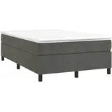 vidaXL Boxspringbett Dunkelgrau 120x200 cm Samt1393298