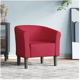 vidaXL Clubsessel Weinrot Polyester 59 x 54,5 x 72,6 cm Rot