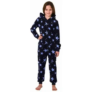 normann-wäschefabrik NORMANN Jumpsuit Overall Schlafanzug Pyjama langarm Sterne - 70319 in marine | 164