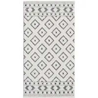 Carpet City Kurzflor Teppich Grau, Creme - 80x150 cm