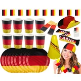 Amscan Deutschland Fan-Set 2024 schwarz/rot/gold Unisex onesize