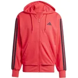 Adidas Essentials 3-Streifen French Terry Reißverschlusspullover Pure Ruby / Black M