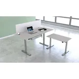 Kerkmann Move 1 elektrisch höhenverstellbarer Schreibtisch lichtgrau rechteckig, T-Fuß-Gestell silber 180,0 x 80,0 cm