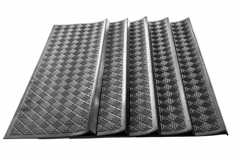 5 Stck Stufenmatte Treppenmatte Anti Rutsch Matte FREDERIKE schwarz Jet-Line 25 x 89 cm rutschsicher rutschhemmend Jet-Line