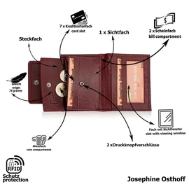 Josephine Osthoff Handtaschen-Manufaktur Josephine Osthoff Geldbörse unisex Portemonnaie bordeaux