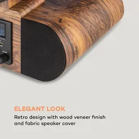 Auna Verticalo SE DAB Retro-Plattenspieler DAB+ UKW-Tuner USB BT AUX holz