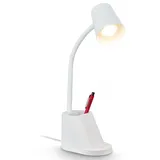 Briloner Schreibtischlampe Tischlampe, Büro schwenkbar, Stiftehalter, GU10
