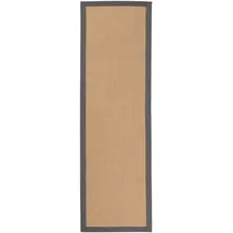 carpetfine Sisalteppich CARPETFINE "Sisal , auch als Läufer erhältlich", grau, B:70cm H:5mm L:200cm, Sisal, Teppiche, Sisalteppich, mit farbiger Bordüre, Anti Rutsch Rückseite, viele Größen, Wohnzimmer