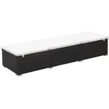 Sonnenliege mit Auflage Poly Rattan Braun
