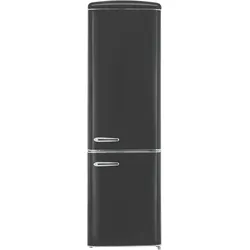 Exquisit Retro Kühl-Gefrierkombination RKGC250-70-H-160E mattschwarz, 244 l Fassungsvermögen