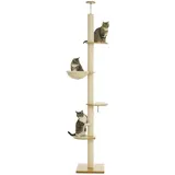 PawHut Kratzbaum Deckenhoch 230-250 cm weiß