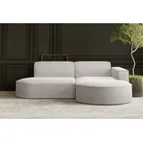 Kaiser Möbel Ecksofa, Sofa L form, Couch L form MODENA L STUDIO stoff Neve Beige Rechts