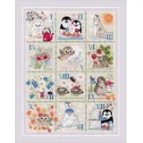 Riolis Kreuzstich Set Waldkalender, Zählmuster, 30x40cm