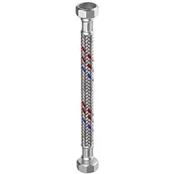Flamco Meiflex Silikon-Panzerschlauch M5725.1227.70 3/4" x 3/4" IG/IG, 18 x 700 mm, Edelstahlgeflecht