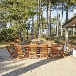 Rechteckige Outdoor Sitzgruppe aus Akazienholz Capri 12