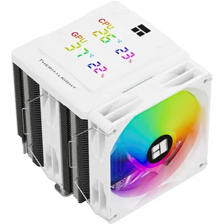 Thermalright Peerless Assassin 120 Digital ARGB White CPU Air Cooler, Digital Screen Top Cover,6 Heatpipes Computer CPU Cooler, for AM4/AM5,Intel LGA1700/1851/1150/1151/1200, PC Cooler-White ARGB