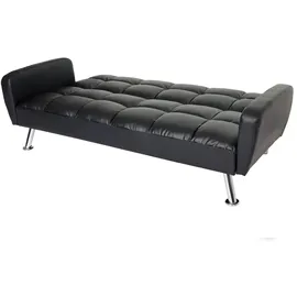 Mendler HWC-K19, Couch Schlafsofa Gästebett Bettsofa Klappsofa, Nosagfederung Schlaffunktion 203cm ~ Kunstleder schwarz
