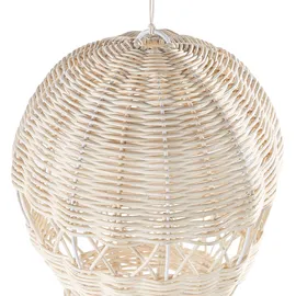 Beliani Wandobjekt Ballon Bemba Rattan 60 cm Naturfarben