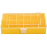 Hünersdorff Sortimentskasten: stabile Sortierbox (PS-Compact) mit fester Fachaufteilung (12 Fächer), Sortierkasten-Maße: T170 x B250 x H46 mm, Made in Germany, gelb