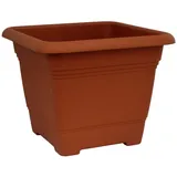geli Thermo Plastic Pflanzkübel NORA quadratisch aus Kunststoff, Farbe:terracotta;Größe:48 x 48 cm