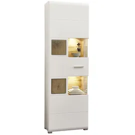 Innostyle Fun Plus Vitrine inkl. LED-Beleuchtung Holzwerkstoff/Eiche Altholz Weiß/Braun - Weiß