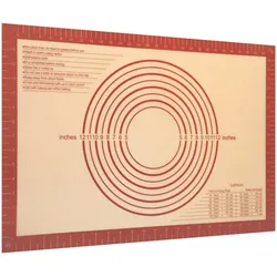 Intirilife Silikon Backmatte in Rot-Braun mit 40 x 60 cm Größe - Backmatte Kochutensil Backunterlage Teigrollmatte