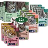 Bozita Katzen-Nassfutter Pouch Fisch & Fleisch Multibox in Gelee 12 x 85 g