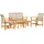 vidaXL Gartenlounge, Garten-Lounge-Set Beige Poly Rattan und Akazienholz