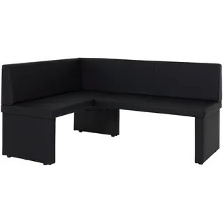 Hela Eckbank Taina REB, Kunstleder Schwarz, Gestell aus Holz, langer Schenkel rechts, 128 x168 x 84cm