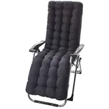 Morbuy Deckchair Auflagen für Gartenliegen, Sonnenliege Kissen Tragbare Garten Innenhof Gepolstertes Bett Relax-Liegestuhl Sitzauflage für Deckchair, Innen, Außen (48x155x8cm,Schwarz)