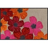 Salonloewe Fußmatte waschbar Fabienne 50x75 cm Blumen Eingangsmatte Tür-Teppich Fussabtreter bunt