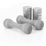 Relaxdays Kurzhantel Verstellbare Hanteln 2er Set 1-2 kg grau