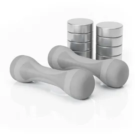 Relaxdays Kurzhantel Verstellbare Hanteln 2er Set 1-2 kg grau